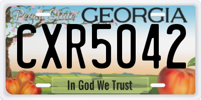GA license plate CXR5042
