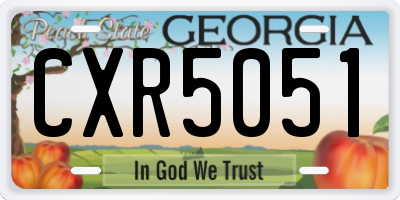 GA license plate CXR5051