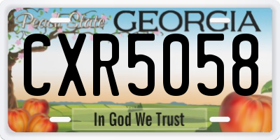 GA license plate CXR5058