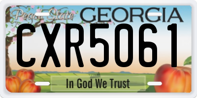 GA license plate CXR5061