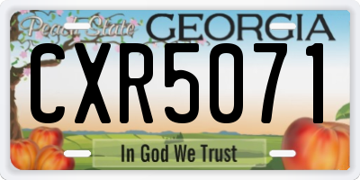 GA license plate CXR5071