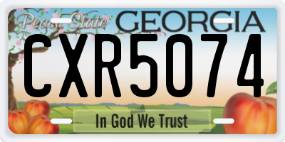 GA license plate CXR5074