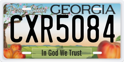 GA license plate CXR5084