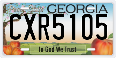 GA license plate CXR5105