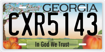 GA license plate CXR5143