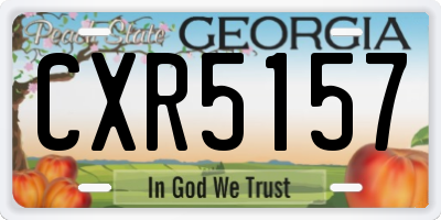GA license plate CXR5157