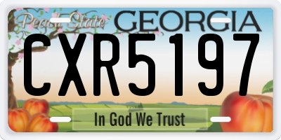 GA license plate CXR5197