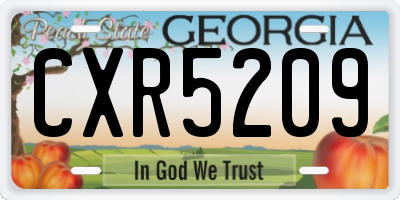 GA license plate CXR5209