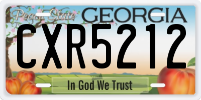 GA license plate CXR5212