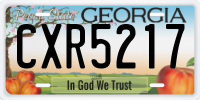 GA license plate CXR5217