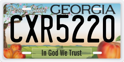 GA license plate CXR5220