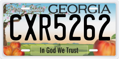 GA license plate CXR5262