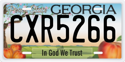 GA license plate CXR5266