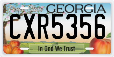 GA license plate CXR5356