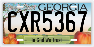 GA license plate CXR5367