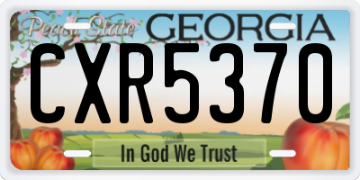 GA license plate CXR5370