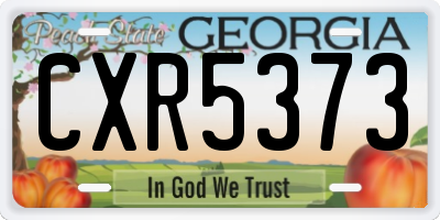 GA license plate CXR5373