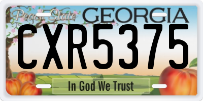GA license plate CXR5375