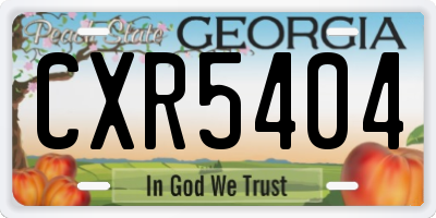 GA license plate CXR5404