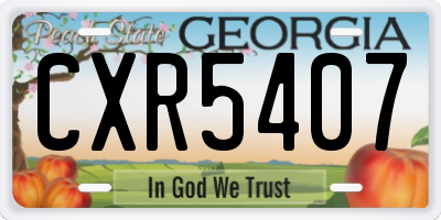 GA license plate CXR5407