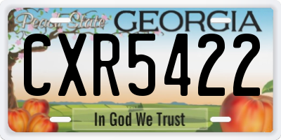 GA license plate CXR5422