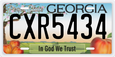 GA license plate CXR5434