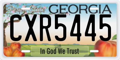 GA license plate CXR5445