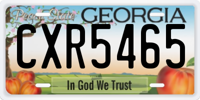 GA license plate CXR5465