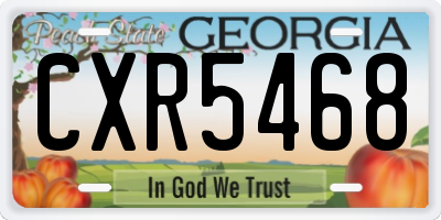 GA license plate CXR5468