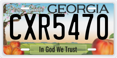 GA license plate CXR5470