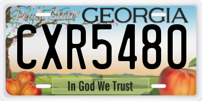 GA license plate CXR5480