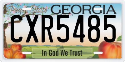 GA license plate CXR5485