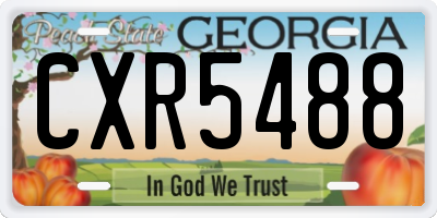 GA license plate CXR5488