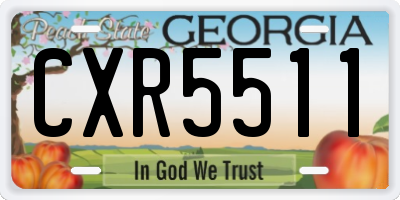GA license plate CXR5511