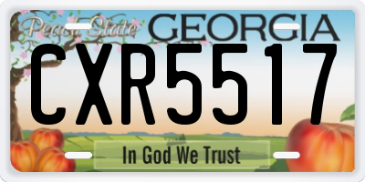 GA license plate CXR5517