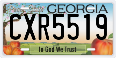 GA license plate CXR5519