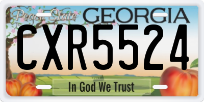 GA license plate CXR5524