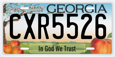 GA license plate CXR5526
