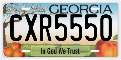 GA license plate CXR5550