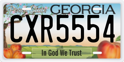 GA license plate CXR5554