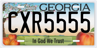 GA license plate CXR5555