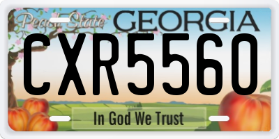 GA license plate CXR5560
