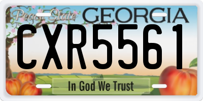 GA license plate CXR5561