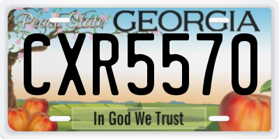 GA license plate CXR5570