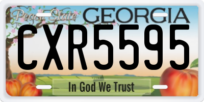 GA license plate CXR5595