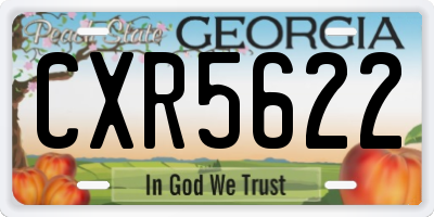 GA license plate CXR5622