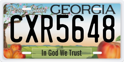 GA license plate CXR5648
