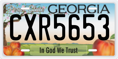 GA license plate CXR5653