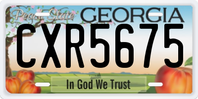 GA license plate CXR5675