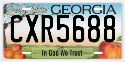 GA license plate CXR5688